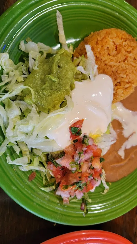 Side Plate with Lettuce Beans Rice